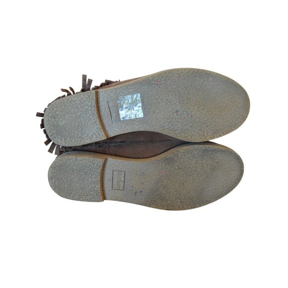 Coolway Brown Suede Boho Western Ankle Boots Women's size 39 8 US Fall Fringe - Picture 6 of 8